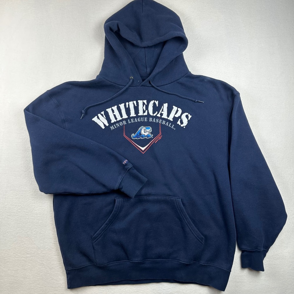 Jansport Whitecaps Minor League Baseball Hoodie Men XL Navy Blue Sporty Gorpcore